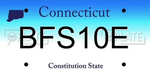 BFS10E Connecticut License Plate