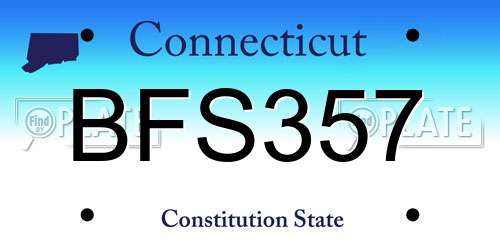 BFS357 Connecticut License Plate