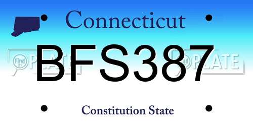 BFS387 Connecticut License Plate
