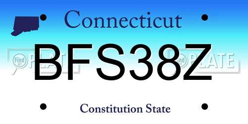 BFS38Z Connecticut License Plate