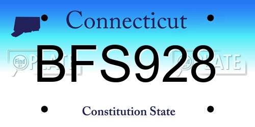 BFS928 Connecticut License Plate