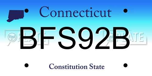 BFS92B Connecticut License Plate