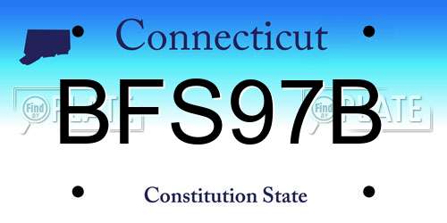 BFS97B Connecticut License Plate