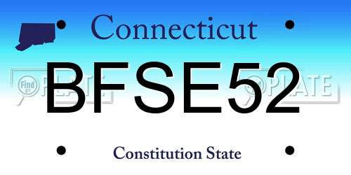 BFSE52 Connecticut License Plate