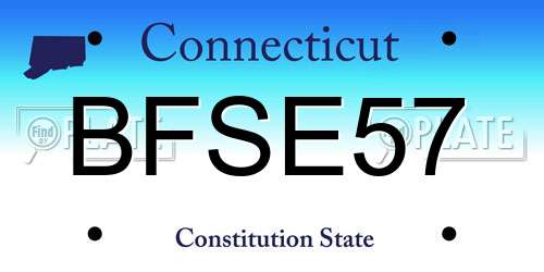 BFSE57 Connecticut License Plate