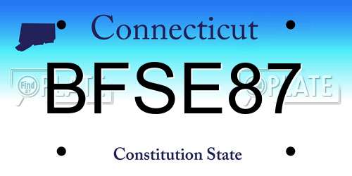 BFSE87 Connecticut License Plate