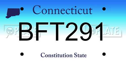 BFT291 Connecticut License Plate