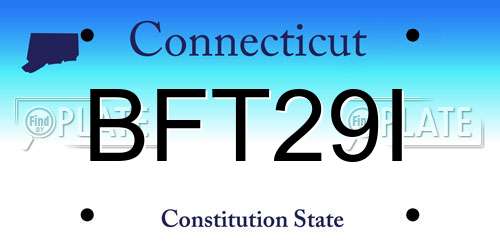 BFT29I Connecticut License Plate