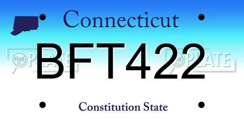 BFT422 Connecticut License Plate