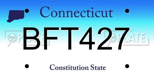 BFT427 Connecticut License Plate