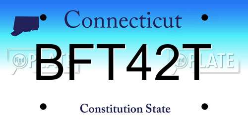 BFT42T Connecticut License Plate