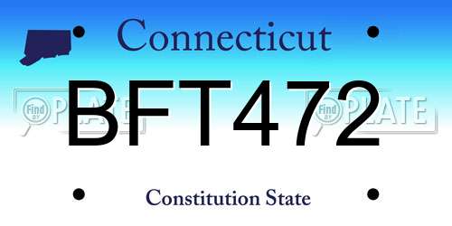 BFT472 Connecticut License Plate