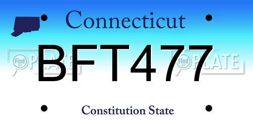 BFT477 Connecticut License Plate