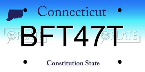 BFT47T Connecticut License Plate