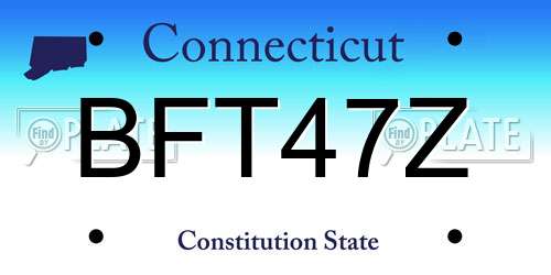 BFT47Z Connecticut License Plate