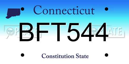 BFT544 Connecticut License Plate