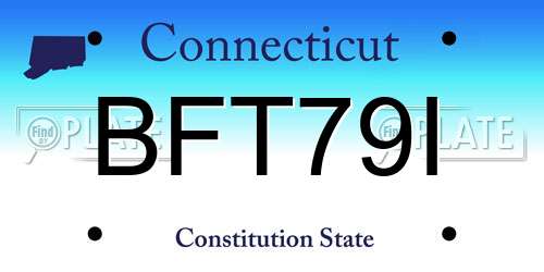 BFT79I Connecticut License Plate