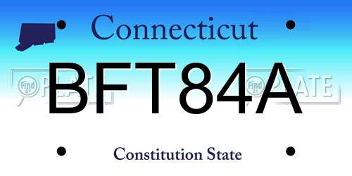 BFT84A Connecticut License Plate