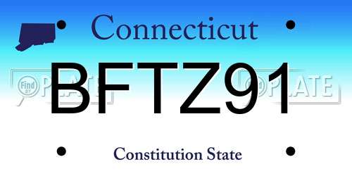 BFTZ91 Connecticut License Plate