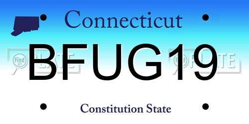 BFUG19 Connecticut License Plate