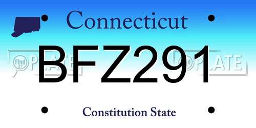 BFZ291 Connecticut License Plate