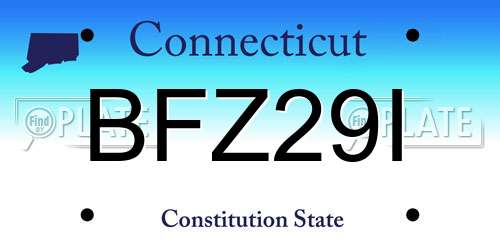 BFZ29I Connecticut License Plate