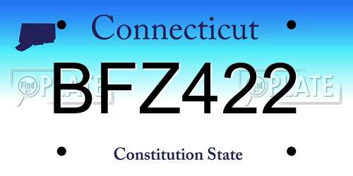BFZ422 Connecticut License Plate