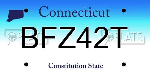 BFZ42T Connecticut License Plate