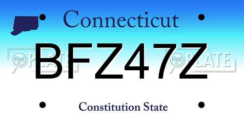 BFZ47Z Connecticut License Plate
