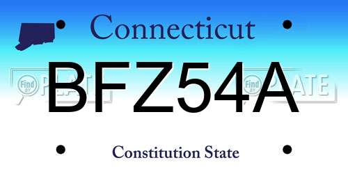 BFZ54A Connecticut License Plate