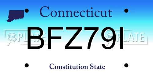 BFZ79I Connecticut License Plate