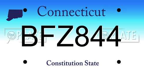 BFZ844 Connecticut License Plate
