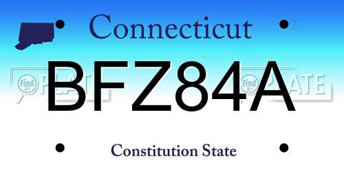 BFZ84A Connecticut License Plate