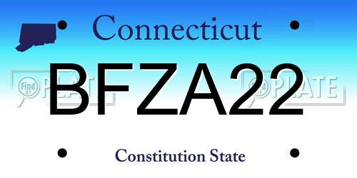 BFZA22 Connecticut License Plate
