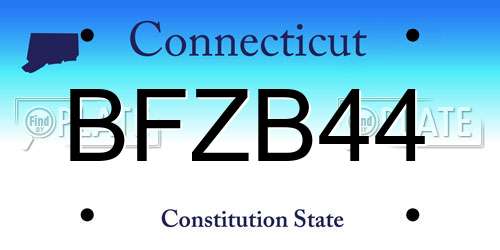 BFZB44 Connecticut License Plate
