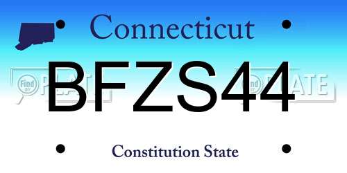 BFZS44 Connecticut License Plate