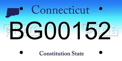 BG00152 Connecticut License Plate