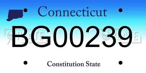BG00239 Connecticut License Plate