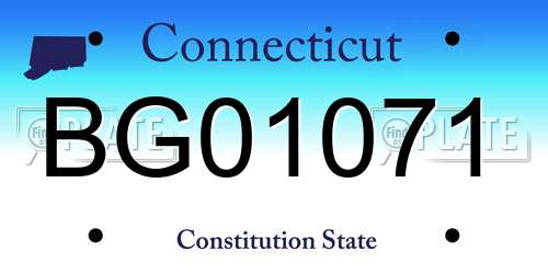 BG01071 Connecticut License Plate