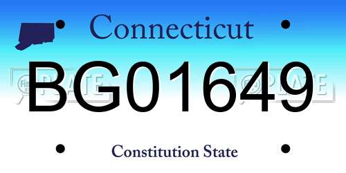 BG01649 Connecticut License Plate