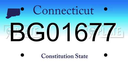 BG01677 Connecticut License Plate