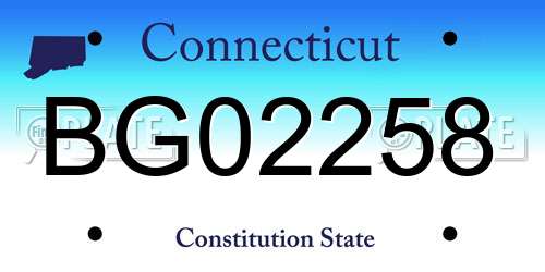 BG02258 Connecticut License Plate