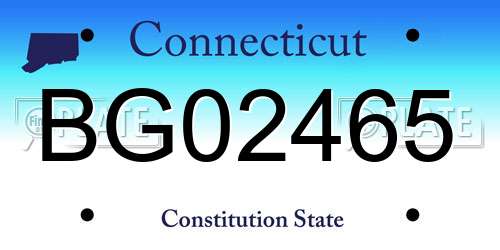 BG02465 Connecticut License Plate