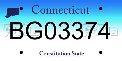 BG03374 Connecticut License Plate