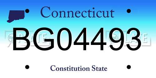 BG04493 Connecticut License Plate