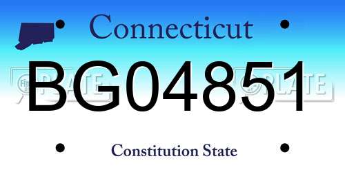 BG04851 Connecticut License Plate