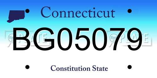 BG05079 Connecticut License Plate