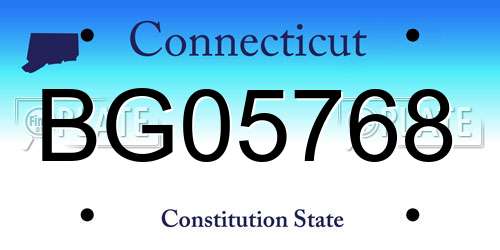 BG05768 Connecticut License Plate