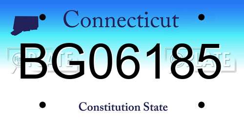 BG06185 Connecticut License Plate