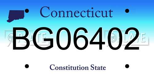 BG06402 Connecticut License Plate